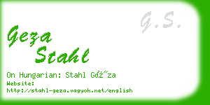 geza stahl business card